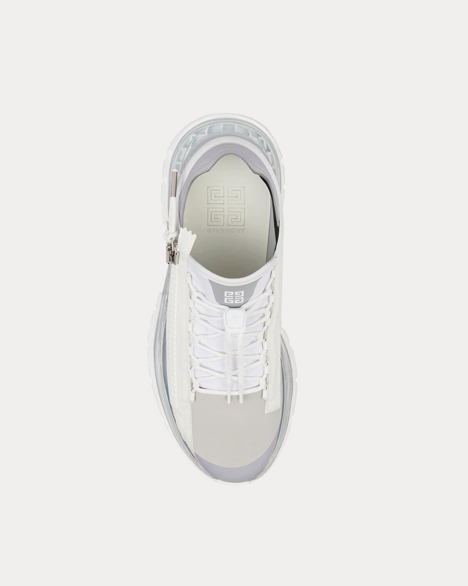 Givenchy Spectre Runner Synthetic Leather & Fiber White / Grey Low Top Sneakers - 2