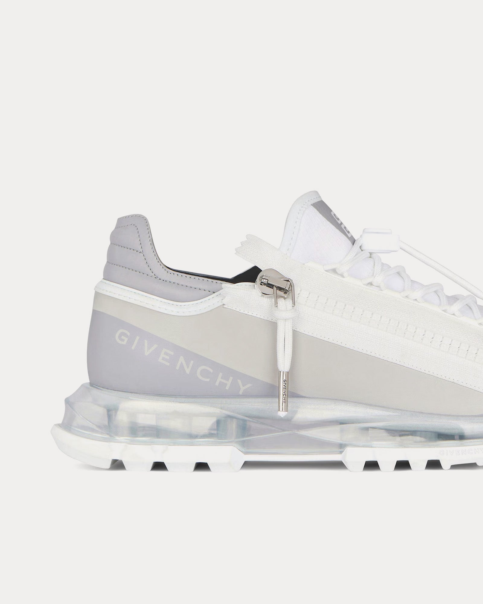 Givenchy Spectre Runner Synthetic Leather & Fiber White / Grey Low Top Sneakers - 4