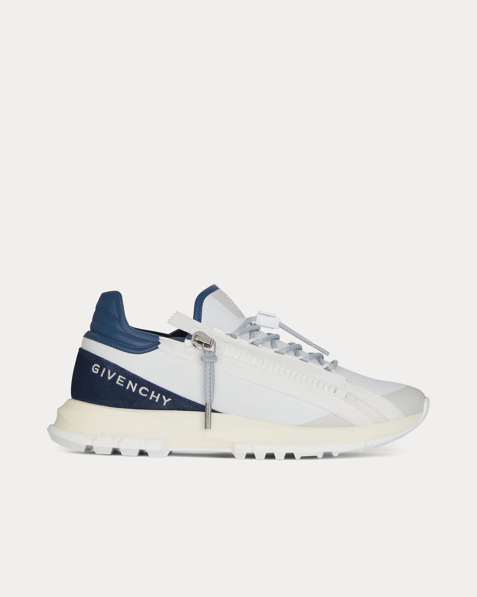 Givenchy Spectre Runner Synthetic Leather & Suede White /  Navy Low Top Sneakers - 1