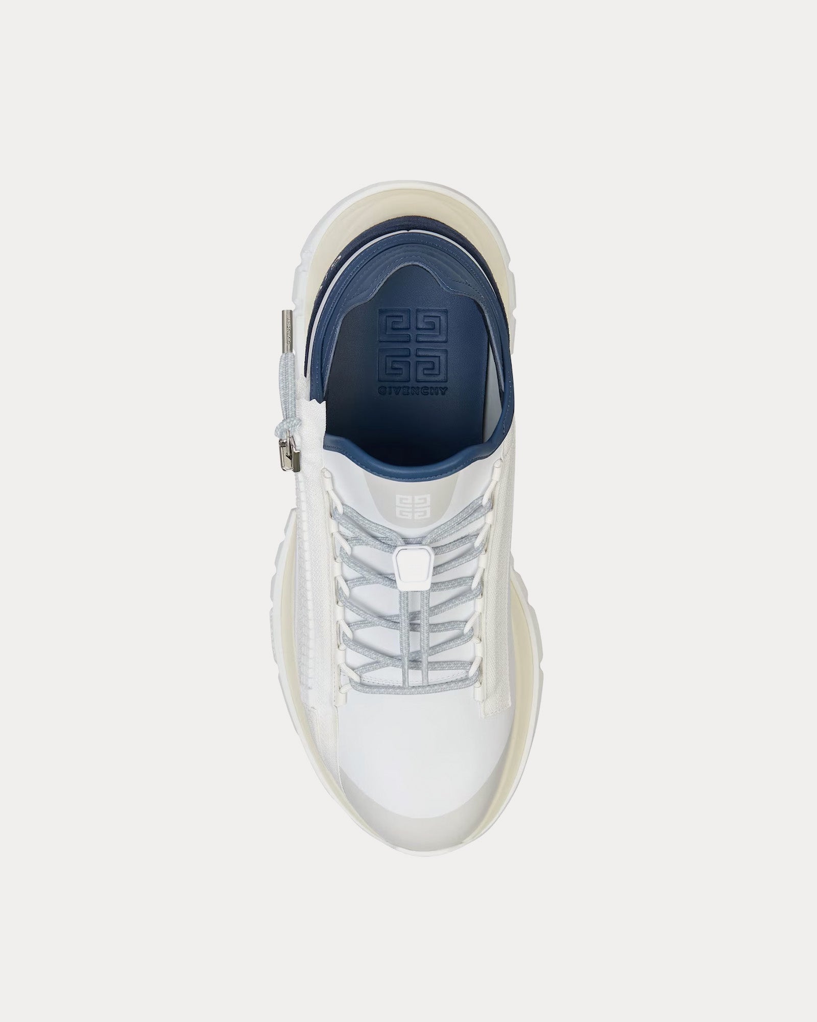 Givenchy Spectre Runner Synthetic Leather & Suede White /  Navy Low Top Sneakers - 2