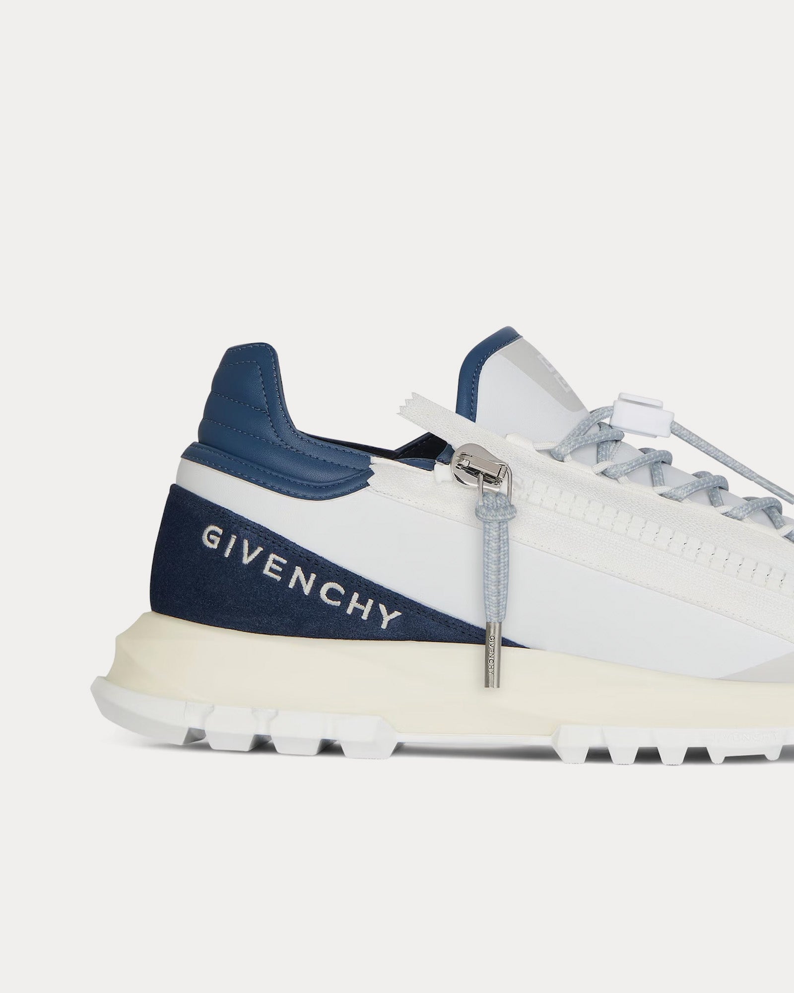 Givenchy Spectre Runner Synthetic Leather & Suede White /  Navy Low Top Sneakers - 4