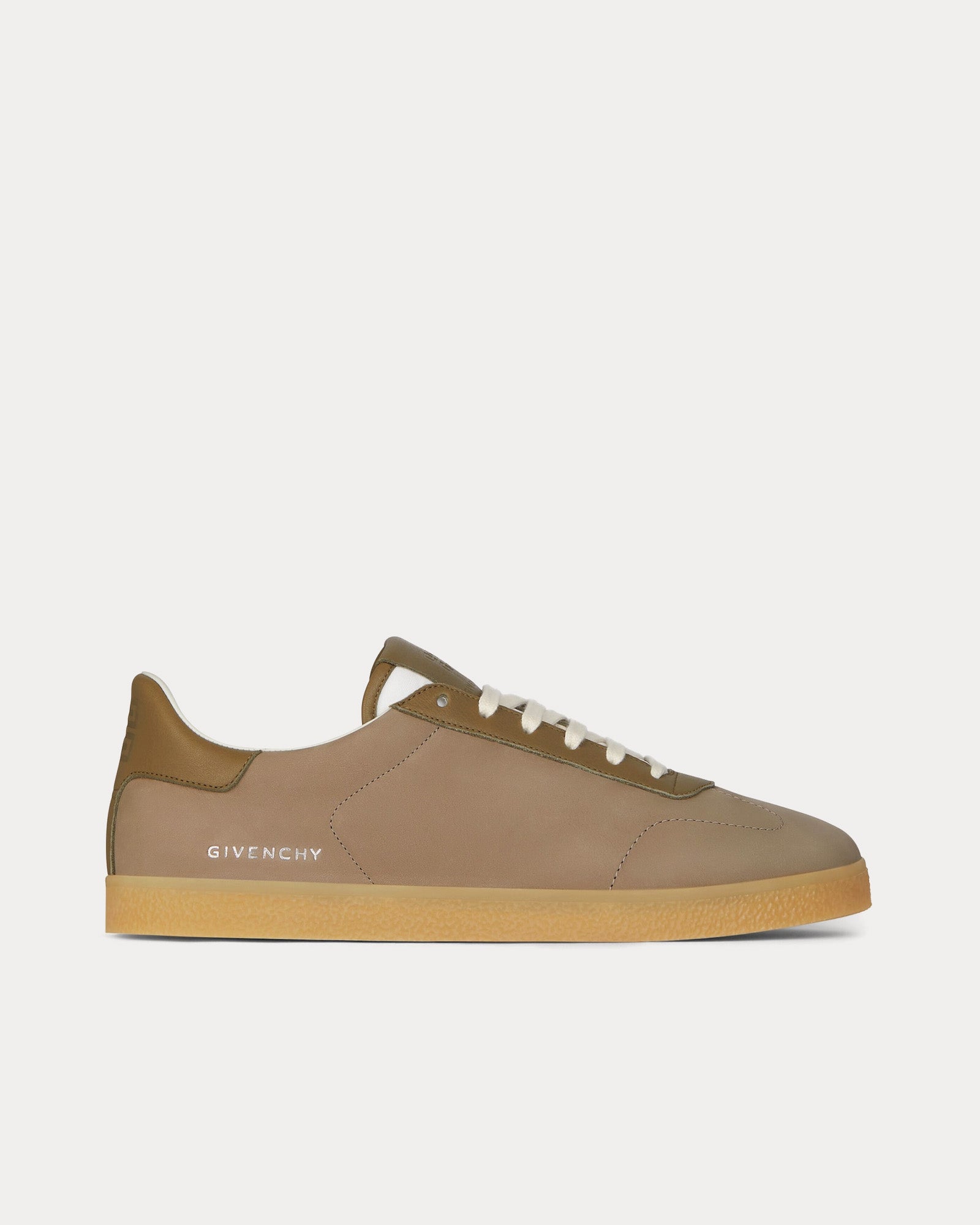 Givenchy Town Nubuck & Leather Khaki Low Top Sneakers - 1