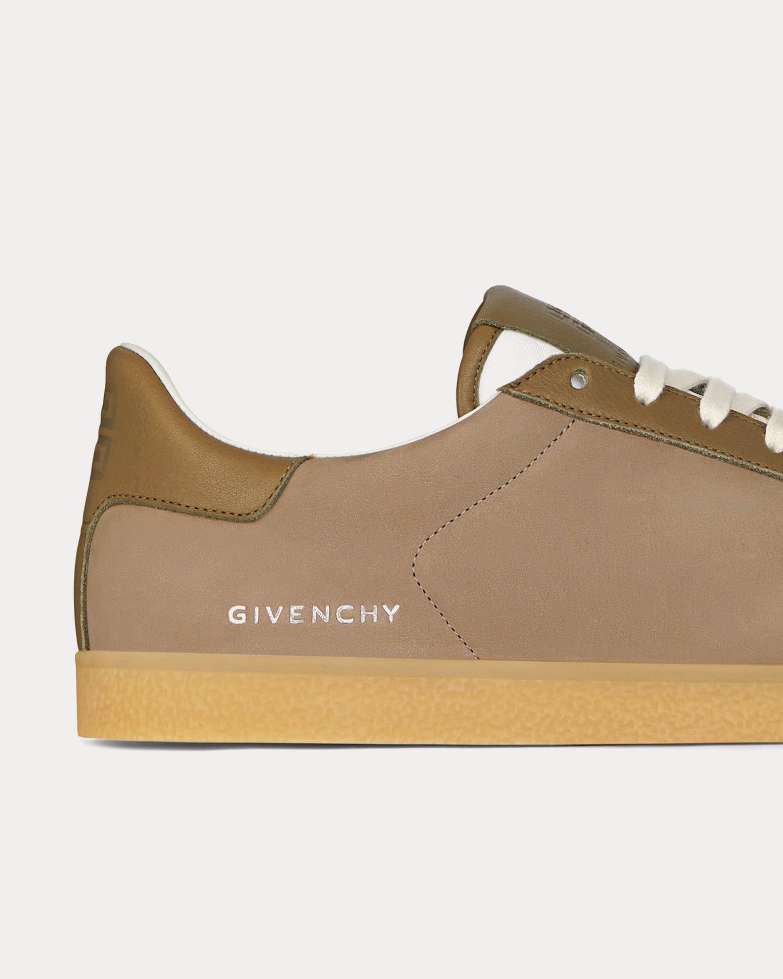 Givenchy Town Nubuck & Leather Khaki Low Top Sneakers - 4