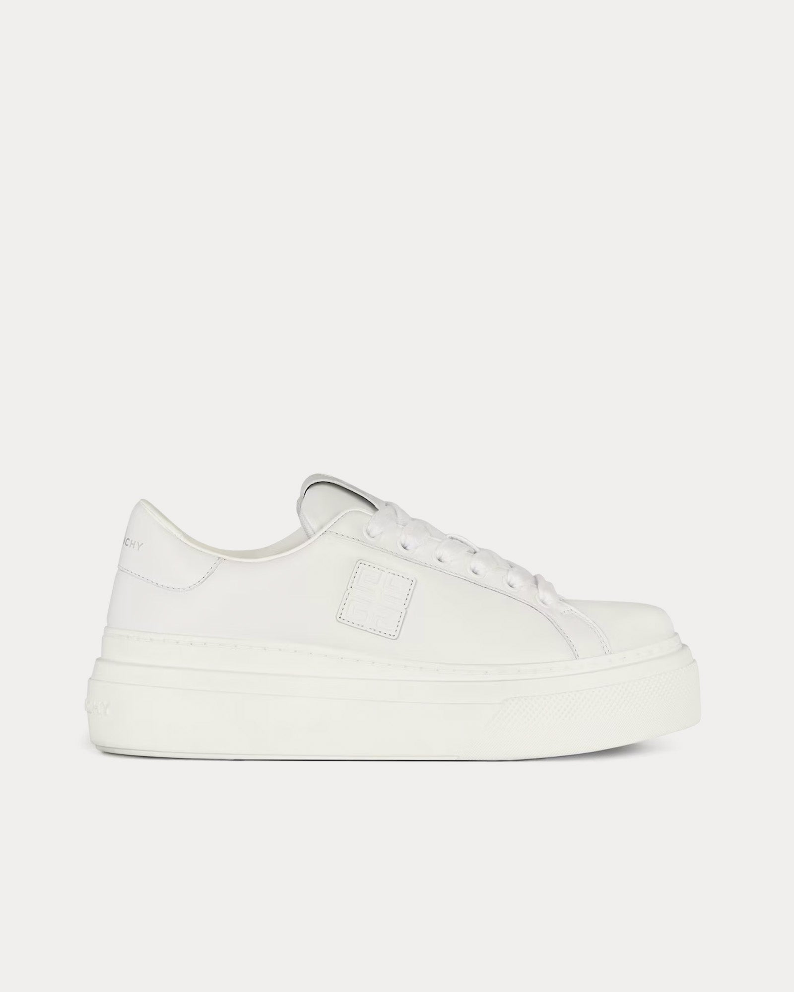 Givenchy City Platform Leather White Low Top Sneakers - 1