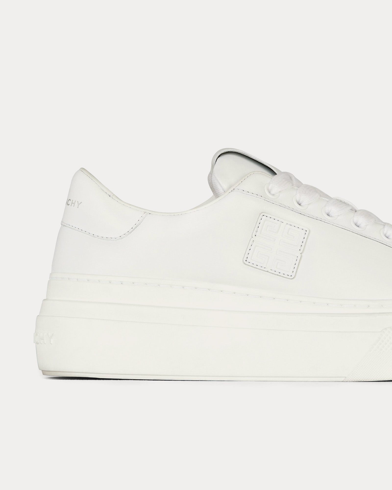 Givenchy City Platform Leather White Low Top Sneakers - 4