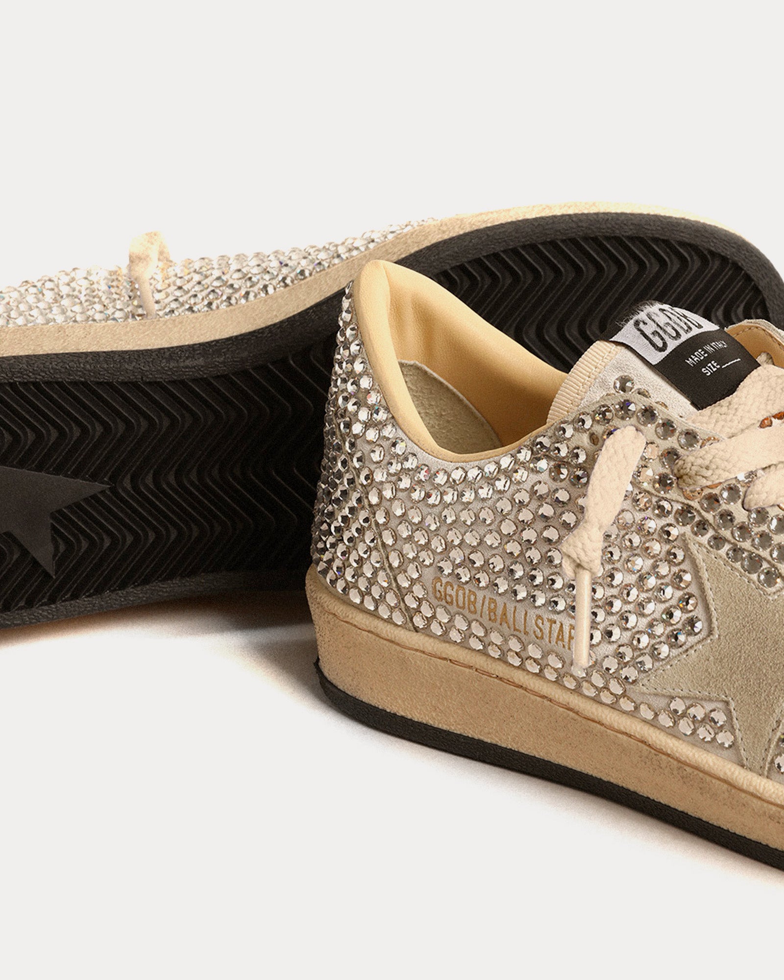 Golden Goose Ball Star LTD with Swarvoski Crystal & Suede Star Grey Low Top Sneakers - 2