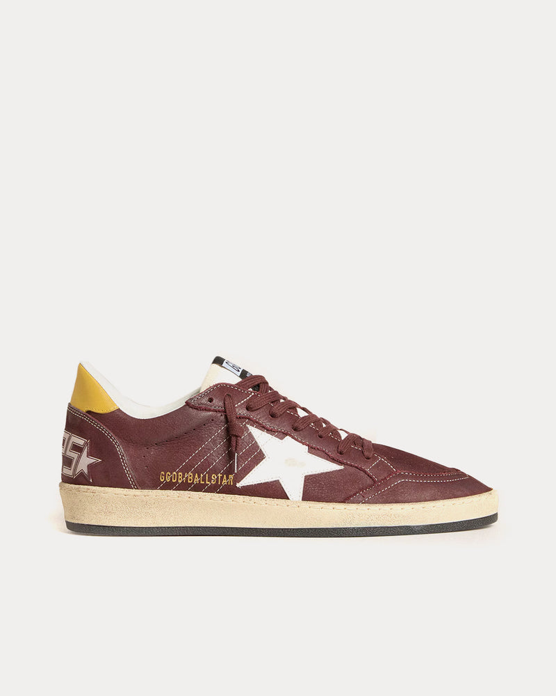 Golden Goose Ball Star Nubuck with Leather Star Chocolate Low Top Sneakers - 1