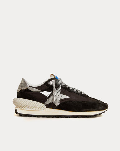 Golden Goose Marathon Ripstop Nylon & Star Black / Silver Low Top Sneakers