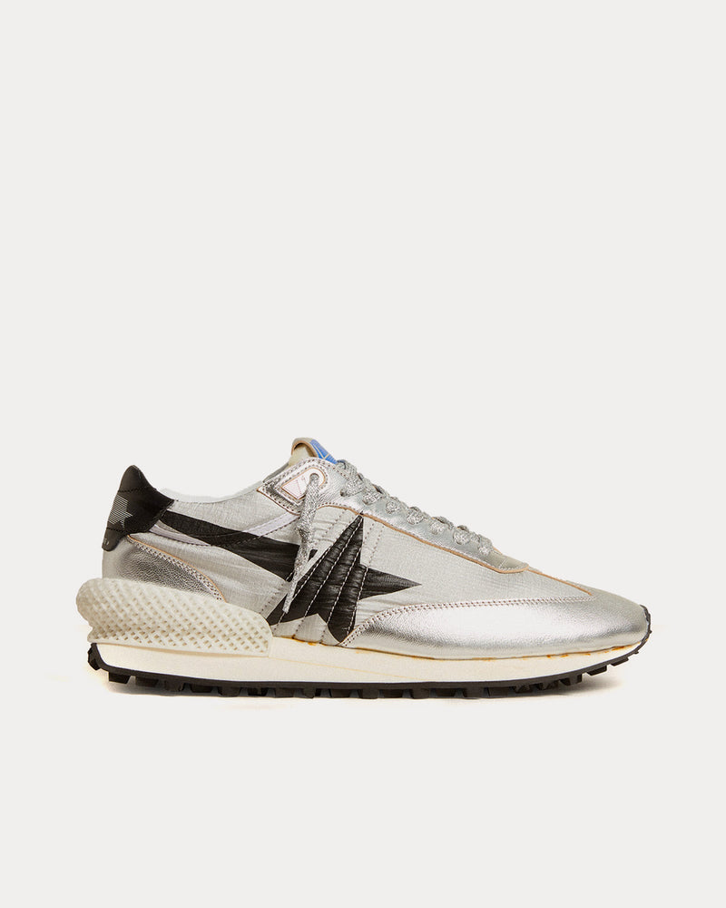 Golden Goose Marathon Ripstop Nylon & Star Silver / Black Low Top Sneakers - 1