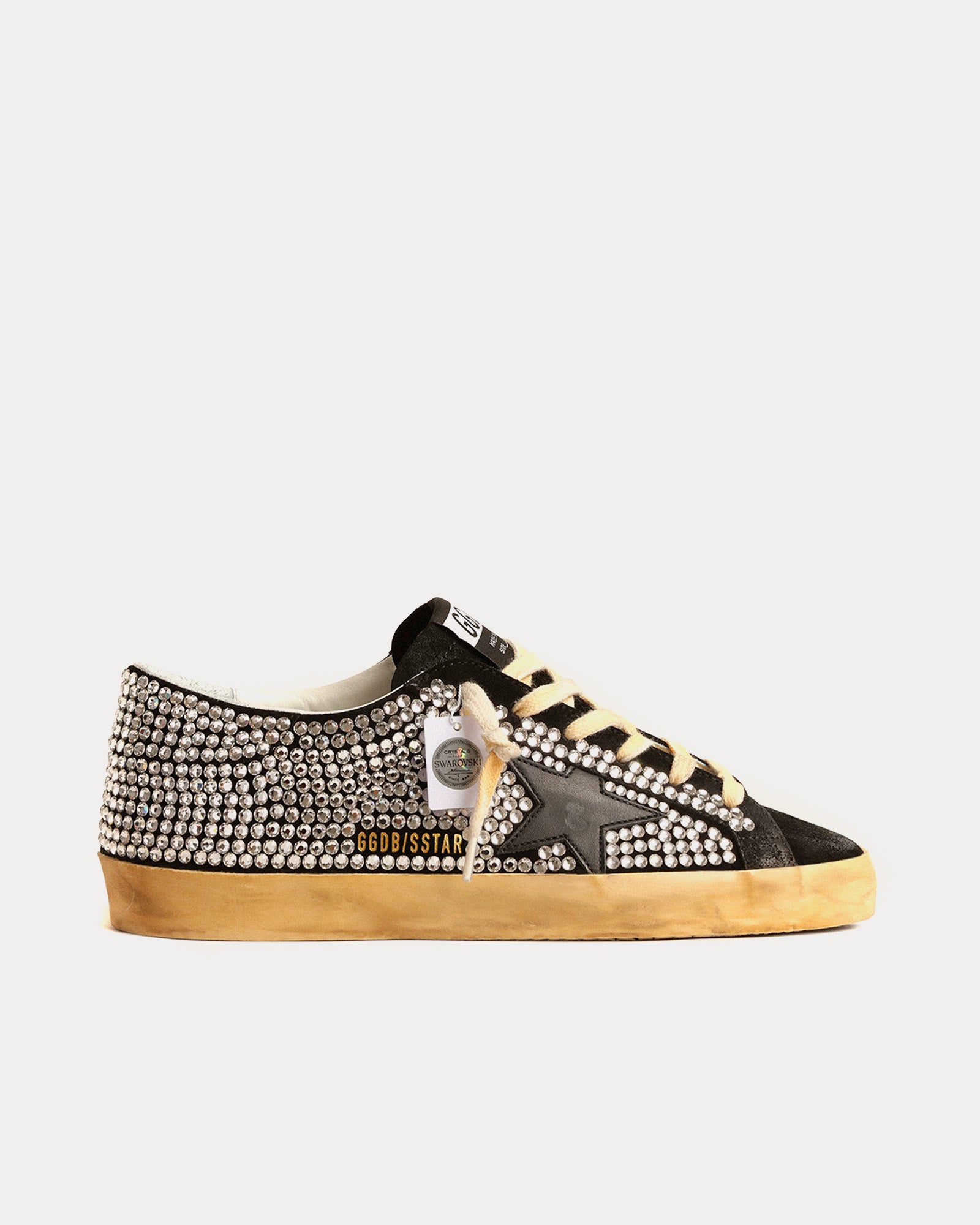 Golden Goose Super-Star LTD with Swarovski Crystals & Leather Star Black Low Top Sneakers - 1