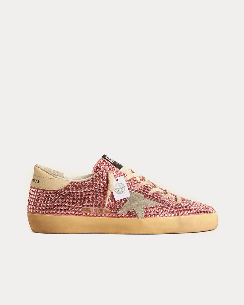 Golden Goose Super-Star LTD with Swarovski Crystals & Suede Star Pink Low Top Sneakers - 1