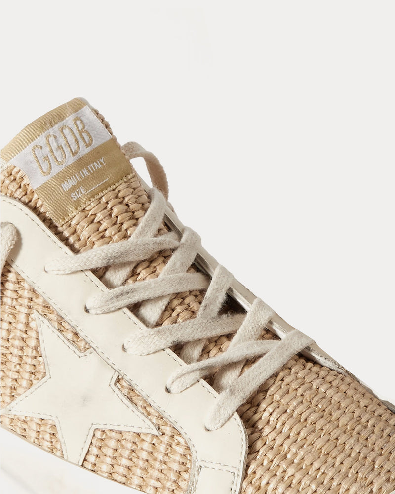 Golden Goose Super-Star Leather-Trimmed Raffia Beige Sabots - 2