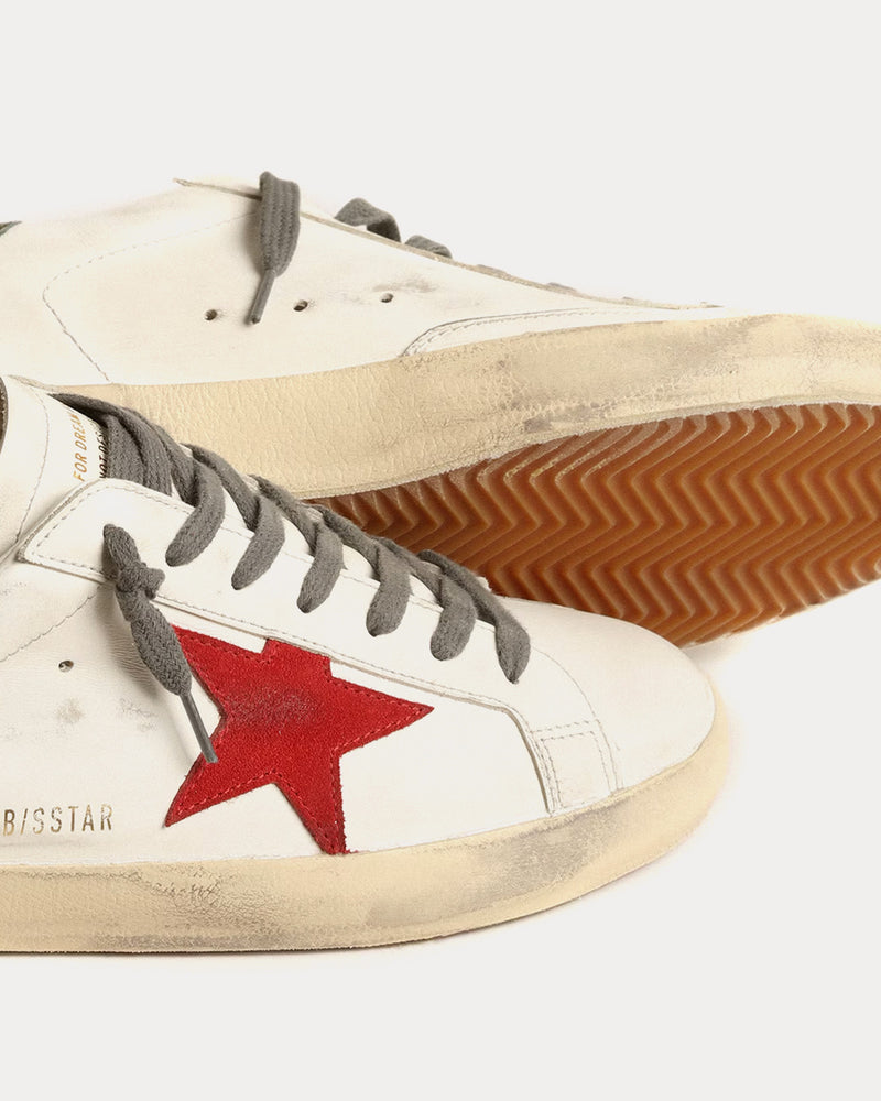 Golden Goose Super-Star Leather with Suede Star White / Red Low Top Sneakers - 2