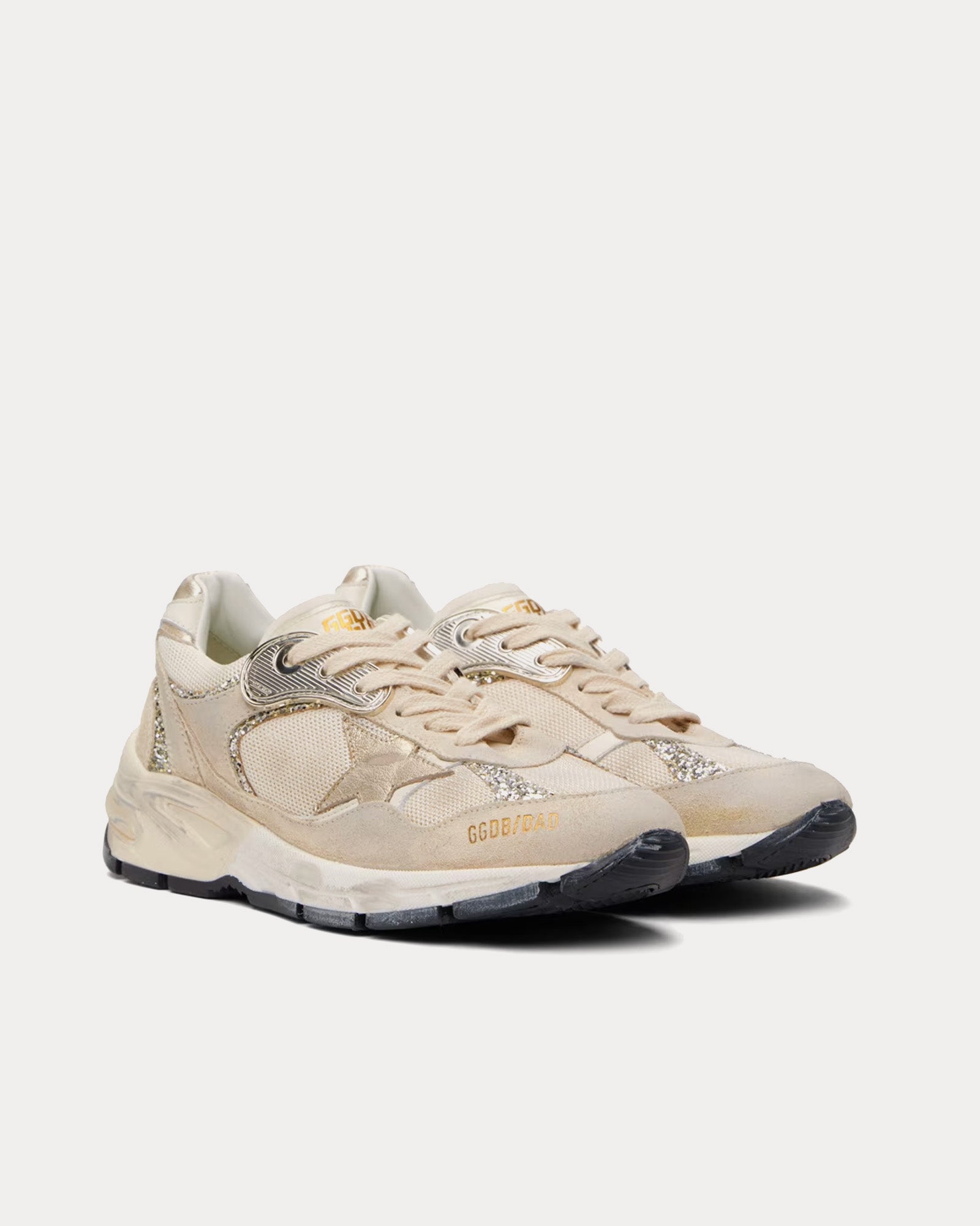 Golden Goose Dad-Star Running Mesh & Suede  Pearl Low Top Sneakers - 2