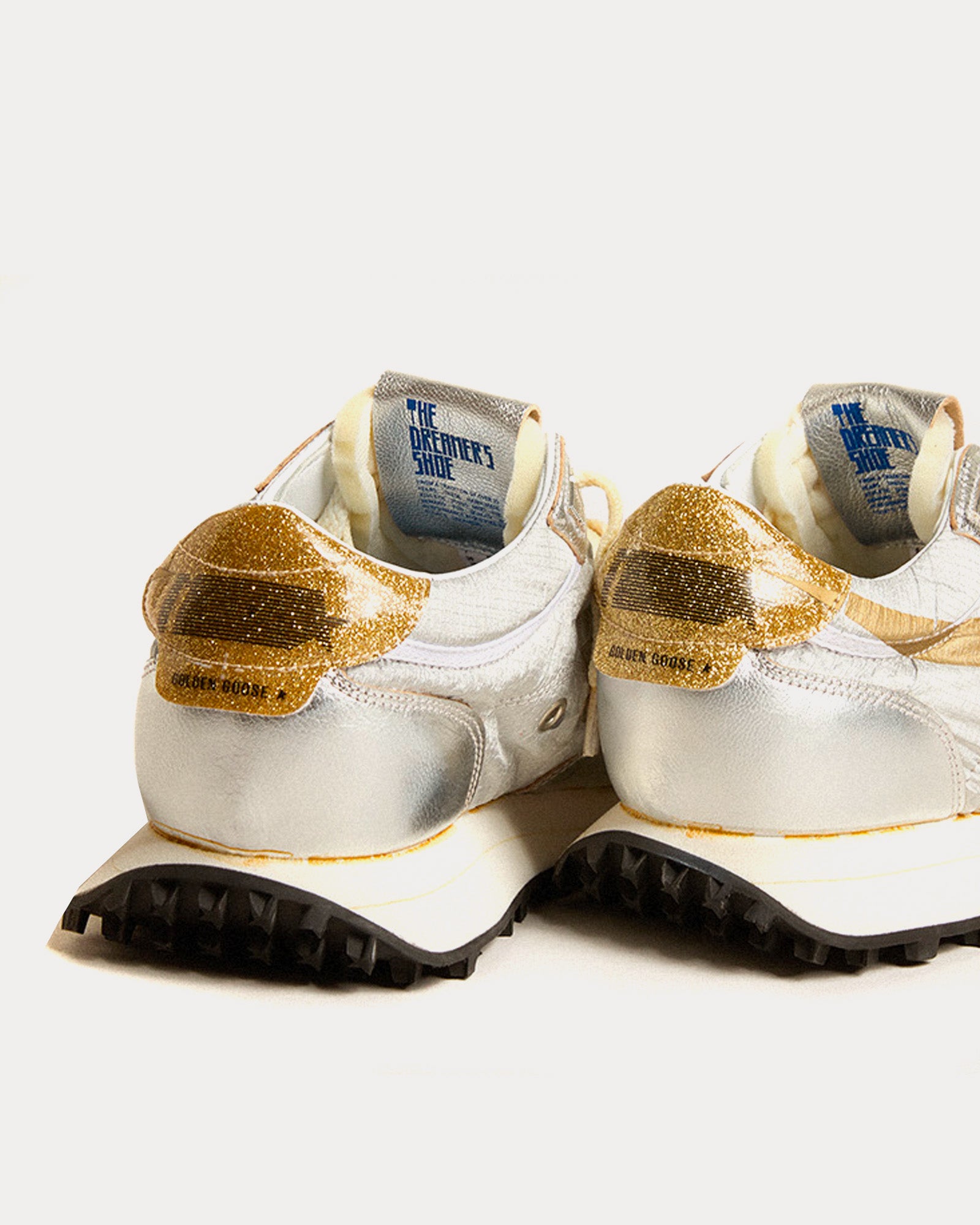 Golden Goose Marathon Ripstop Nylon & Star Silver / Gold Low Top Sneakers - 2