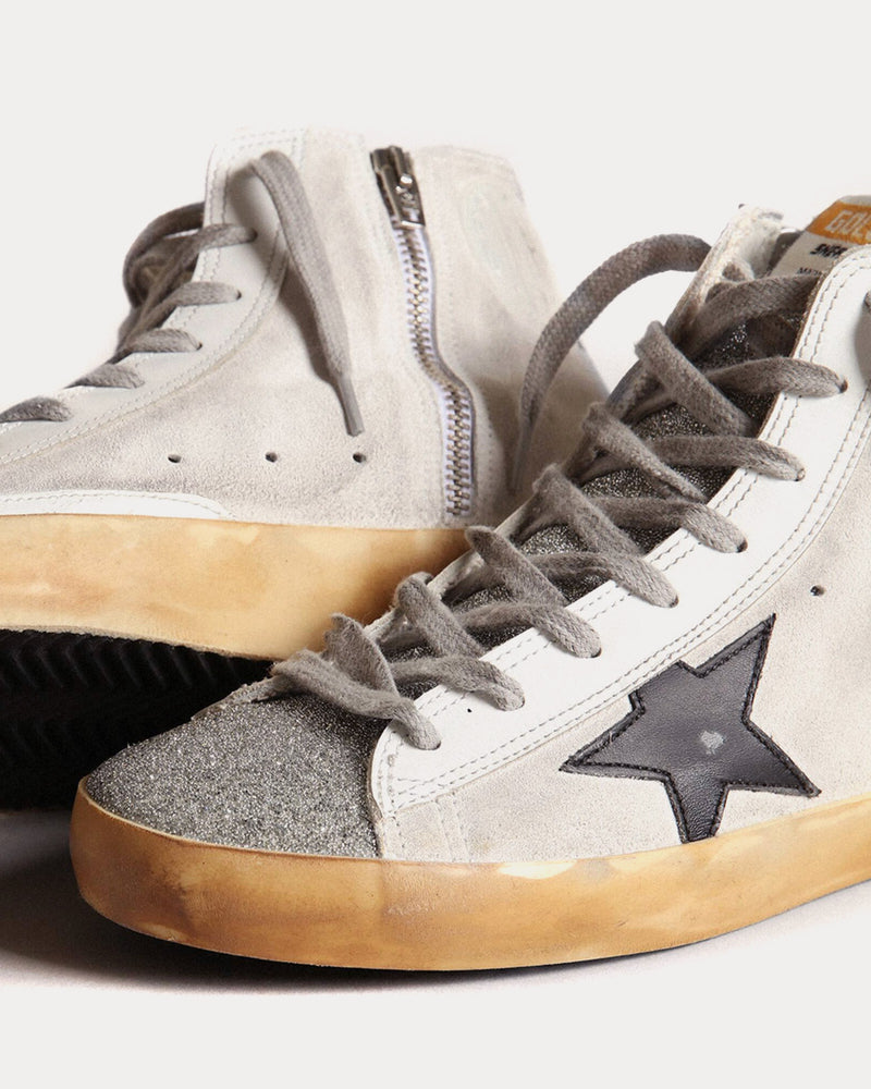 Golden Goose Francy Suede & Leather Star White / Black High Top Sneakers - 2