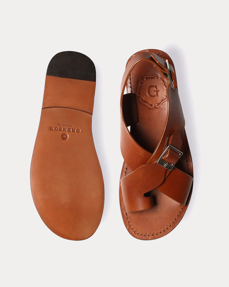 Grenson April Leather Tan Sandals - 2