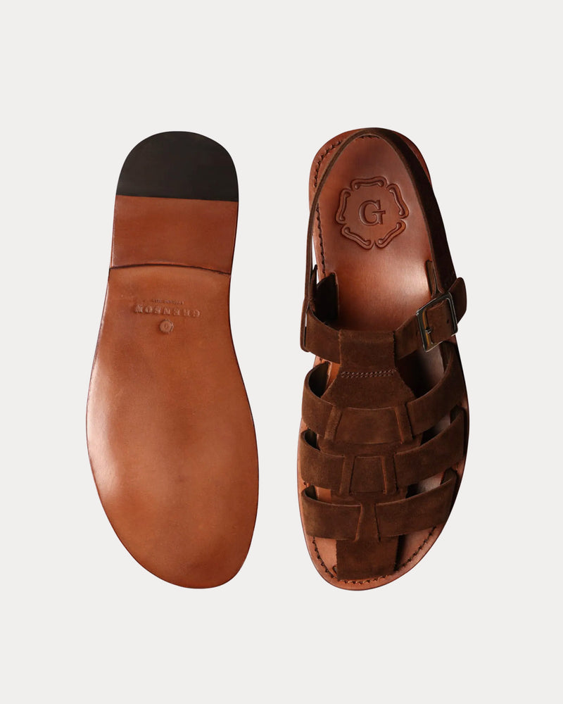 Grenson Quincy Suede Brown Sandals - 2