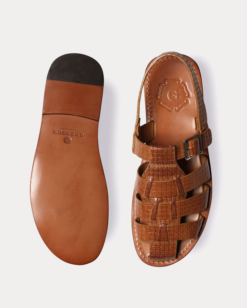 Grenson Quincy Printed Nubuck Ginger Sandals - 2