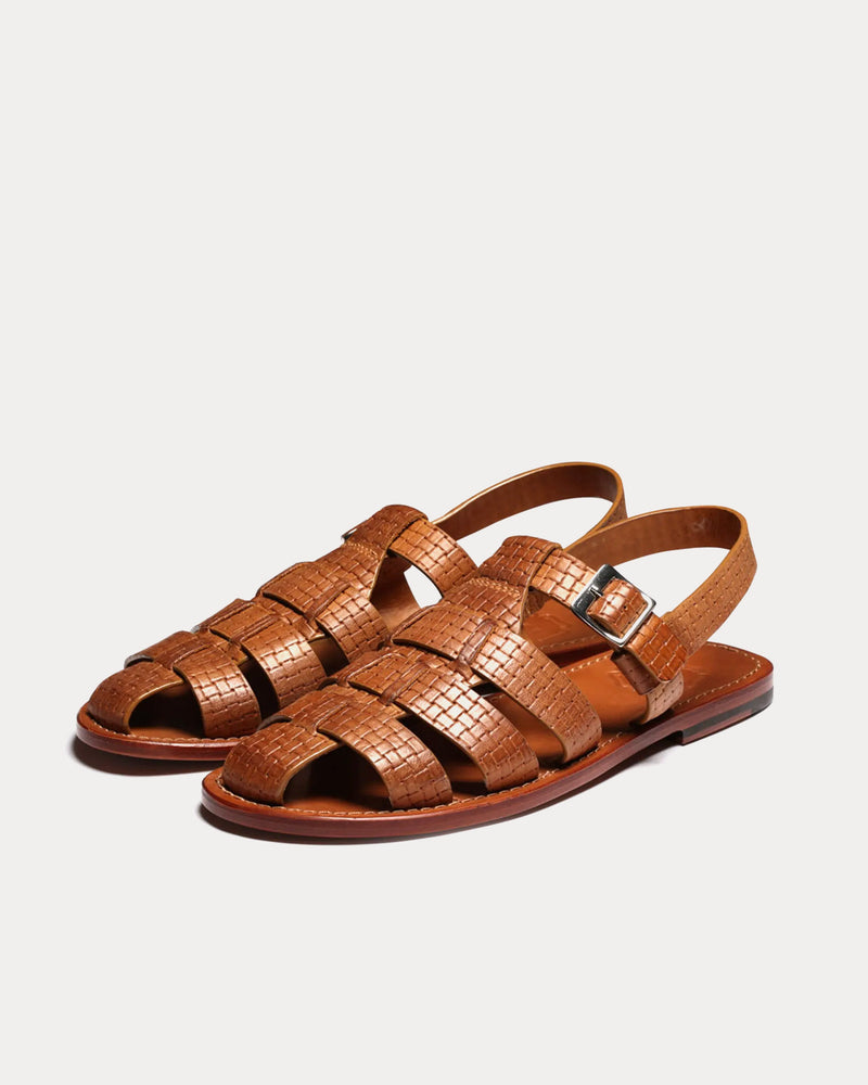 Grenson Quincy Printed Nubuck Ginger Sandals - 3