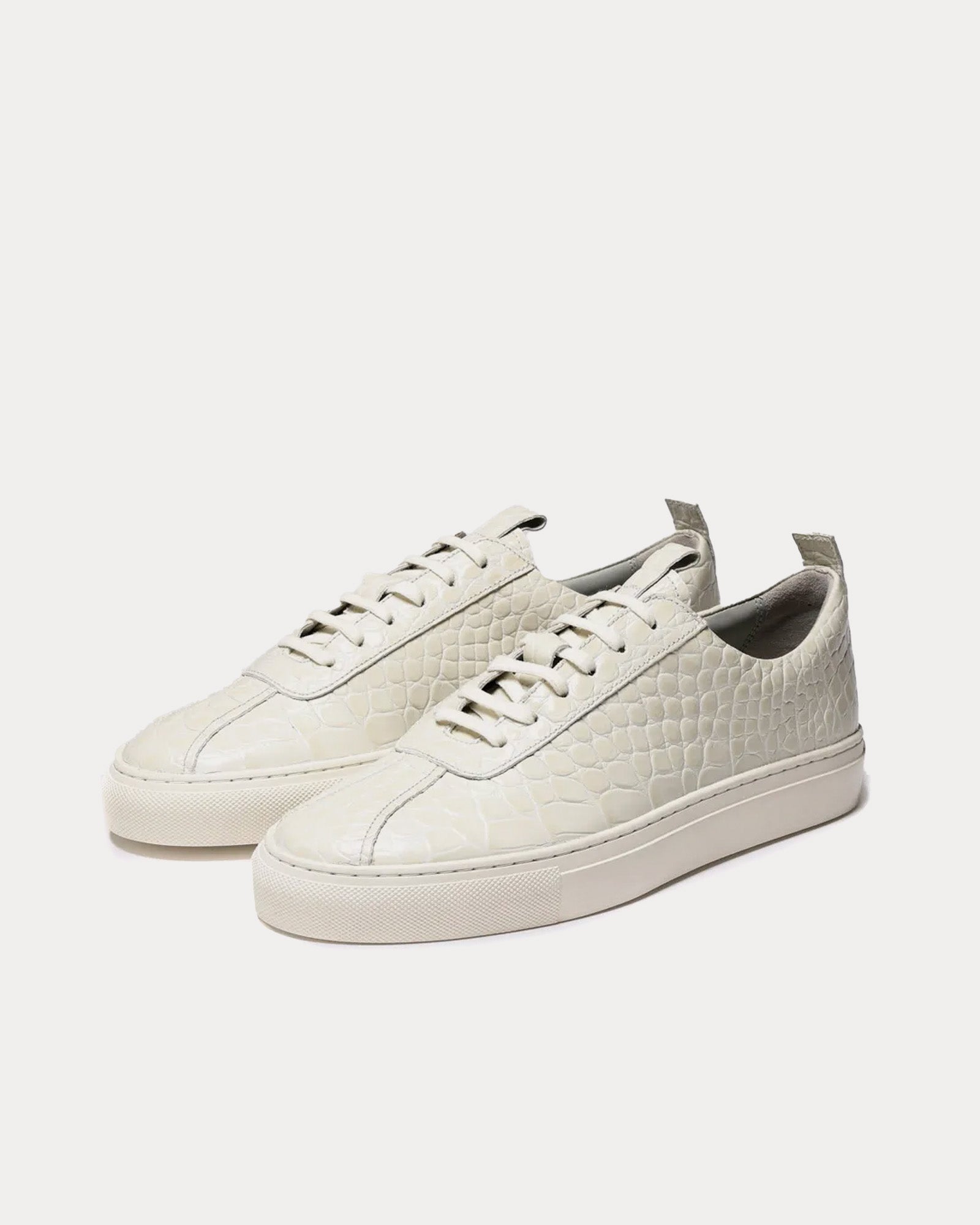 Grenson Sneaker 1 Printed Leather White Low Top Sneakers - 3