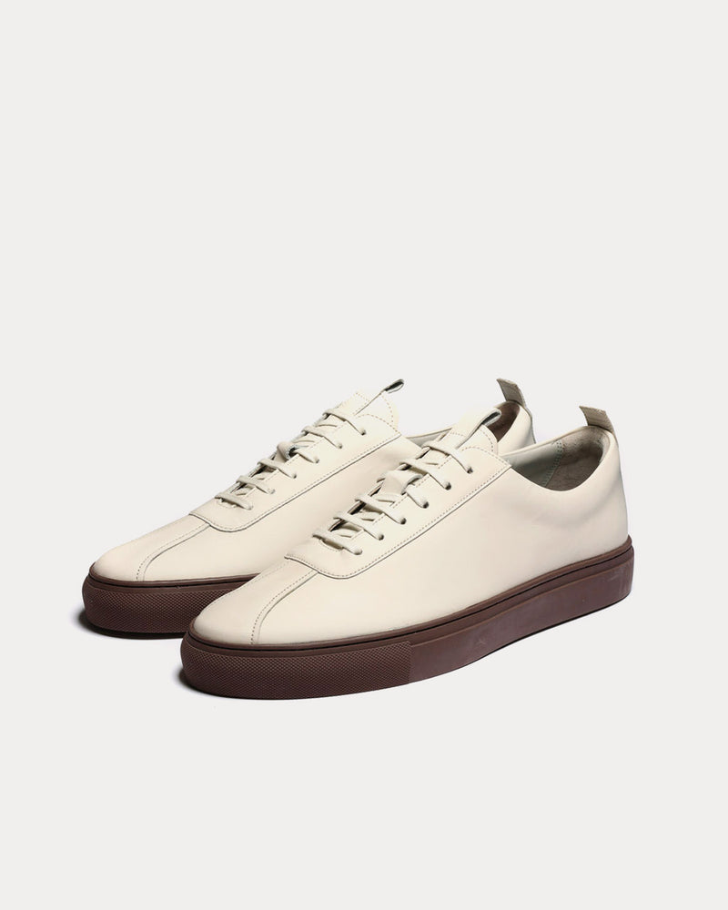 Grenson Sneaker 1 Rubberised Leather Off-White Low Top Sneakers - 3