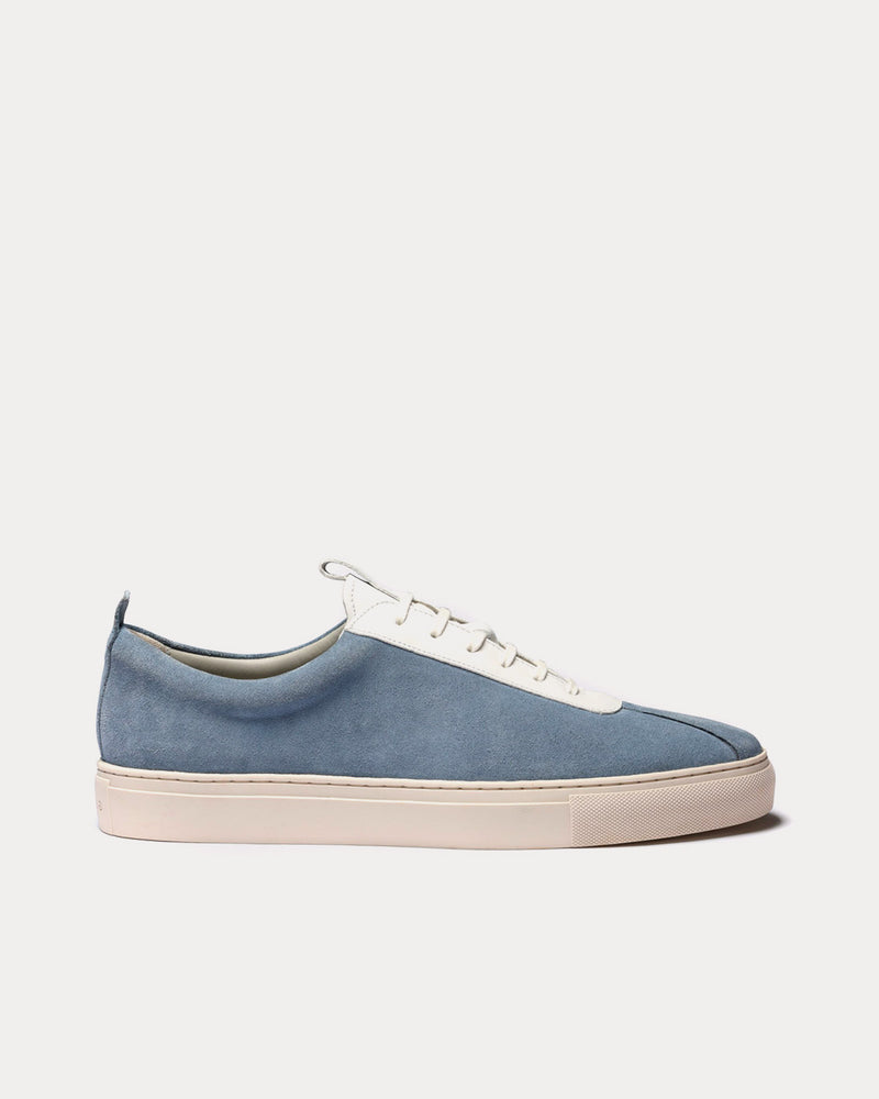 Grenson Sneaker 1 Suede Light Blue Low Top Sneakers - 1