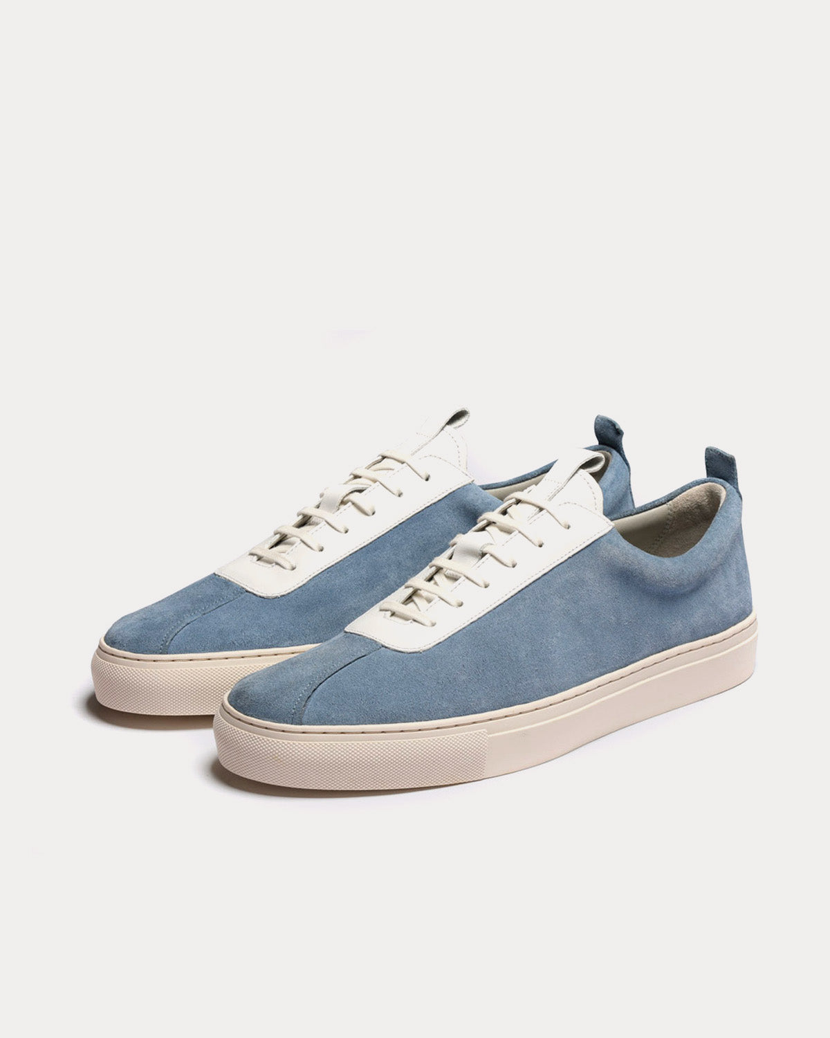 Grenson Sneaker 1 Suede Light Blue Low Top Sneakers - 3