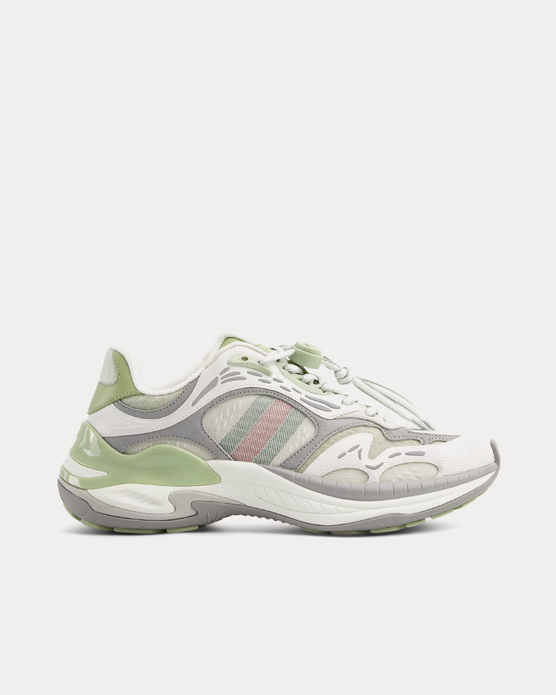 Gucci 2.0 Mesh & Leather Green / Purple Low Top Sneakers - 1