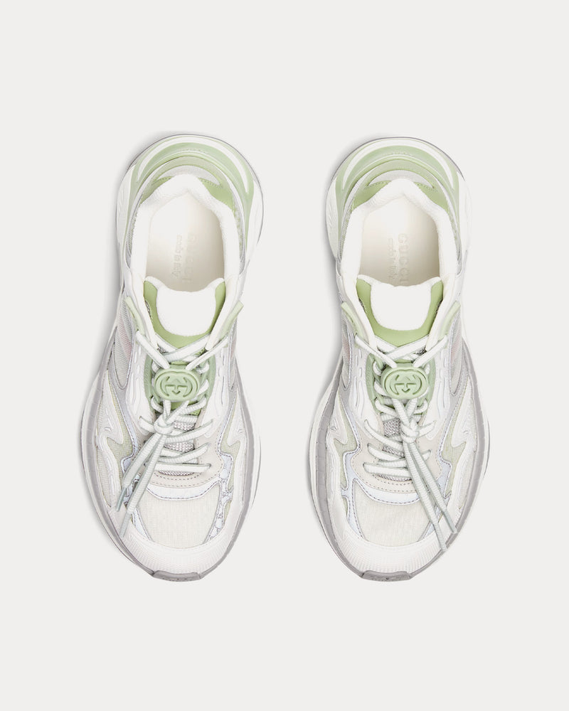 Gucci 2.0 Mesh & Leather Green / Purple Low Top Sneakers - 2