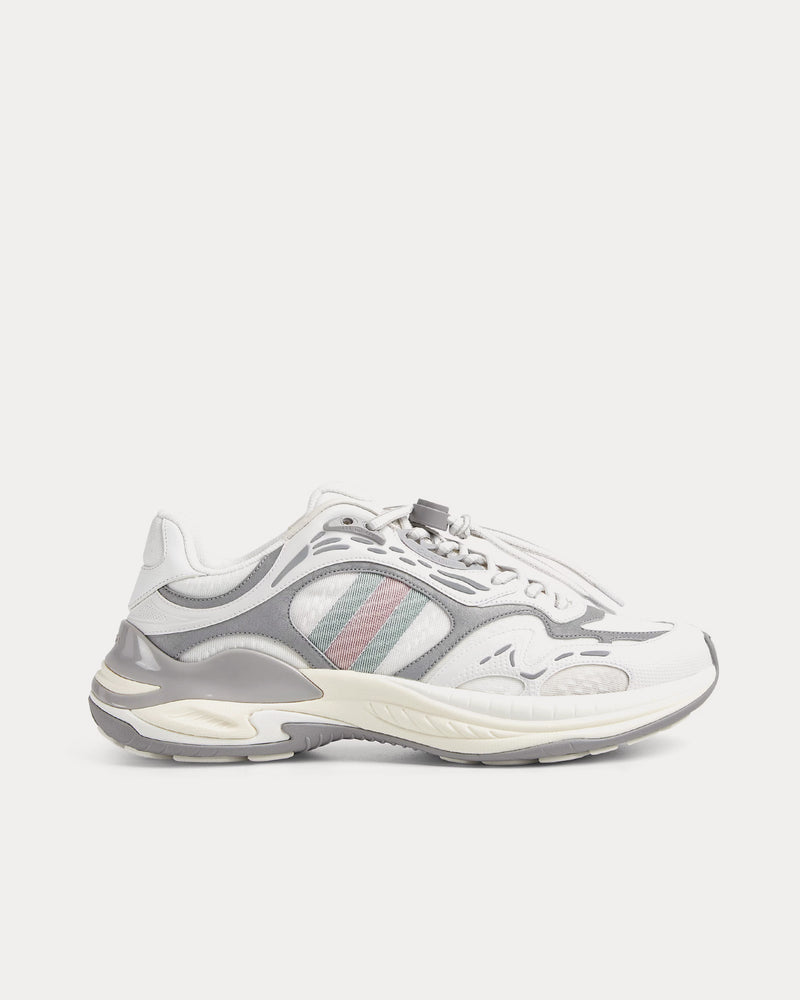 Gucci 2.0 Mesh & Leather White / Grey Low Top Sneakers - 1