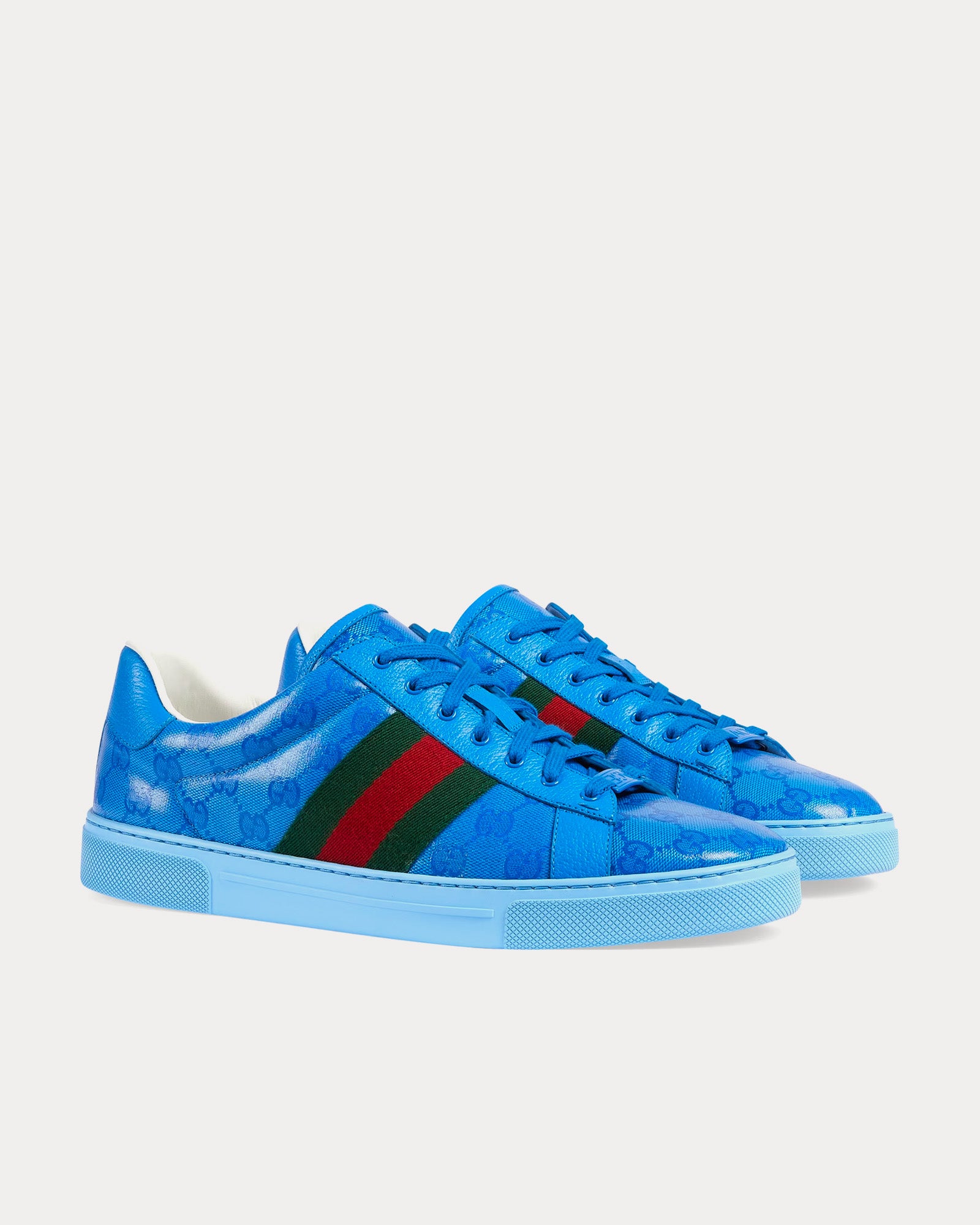 Gucci Ace GG Crystal Canvas Blue Low Top Sneakers - 3