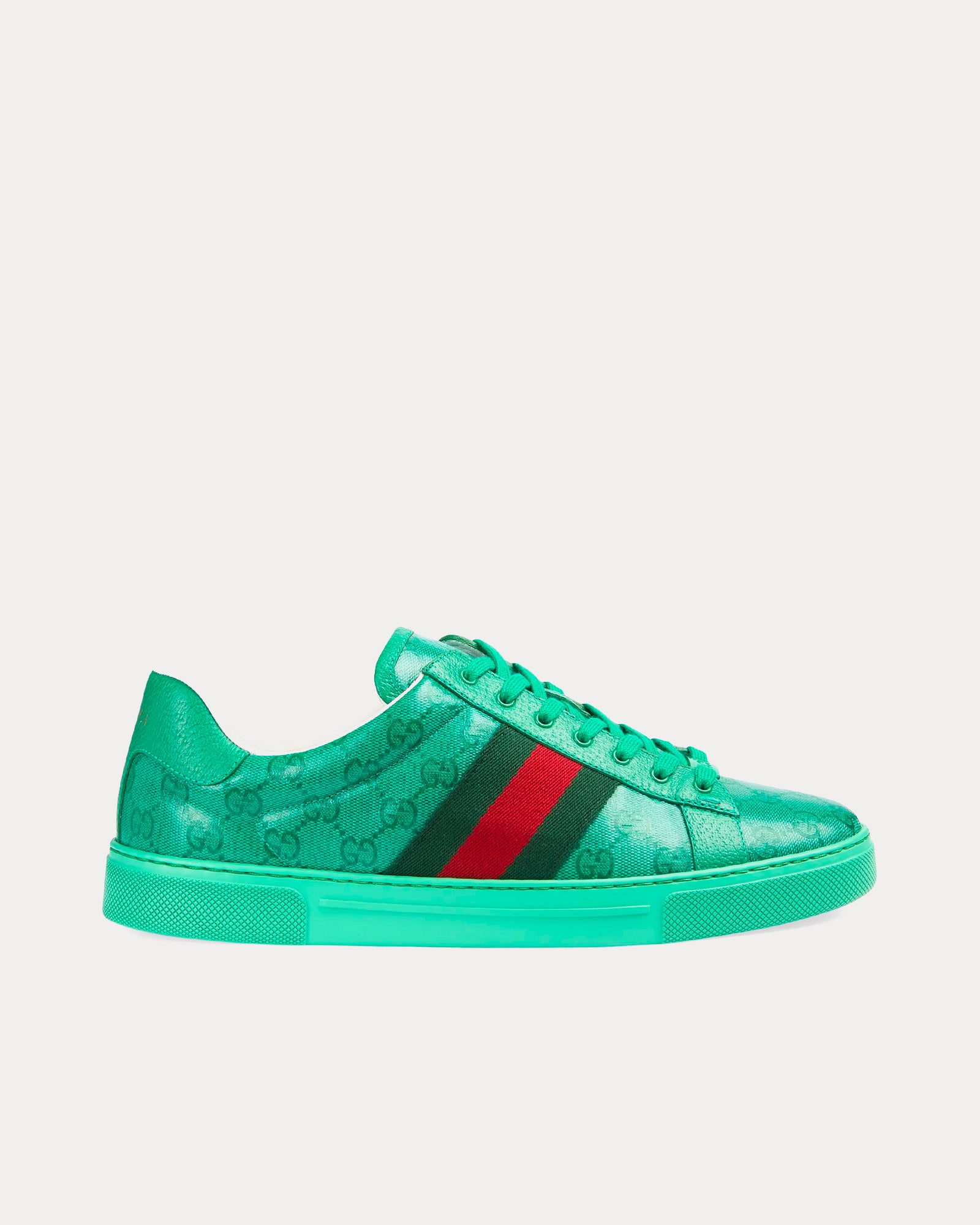 Gucci Ace GG Crystal Canvas Green Low Top Sneakers - 1