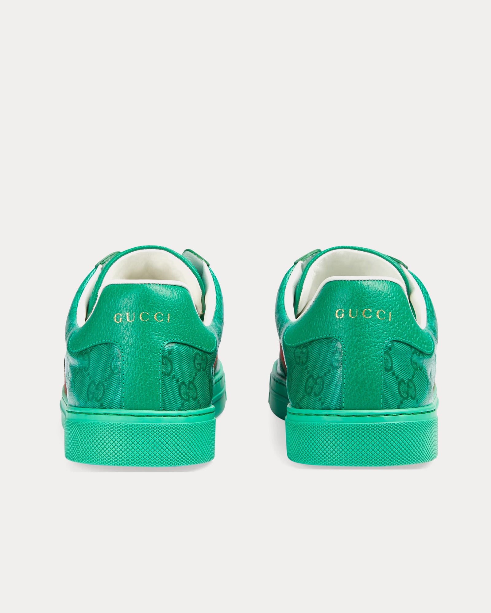 Gucci Ace GG Crystal Canvas Green Low Top Sneakers - 4