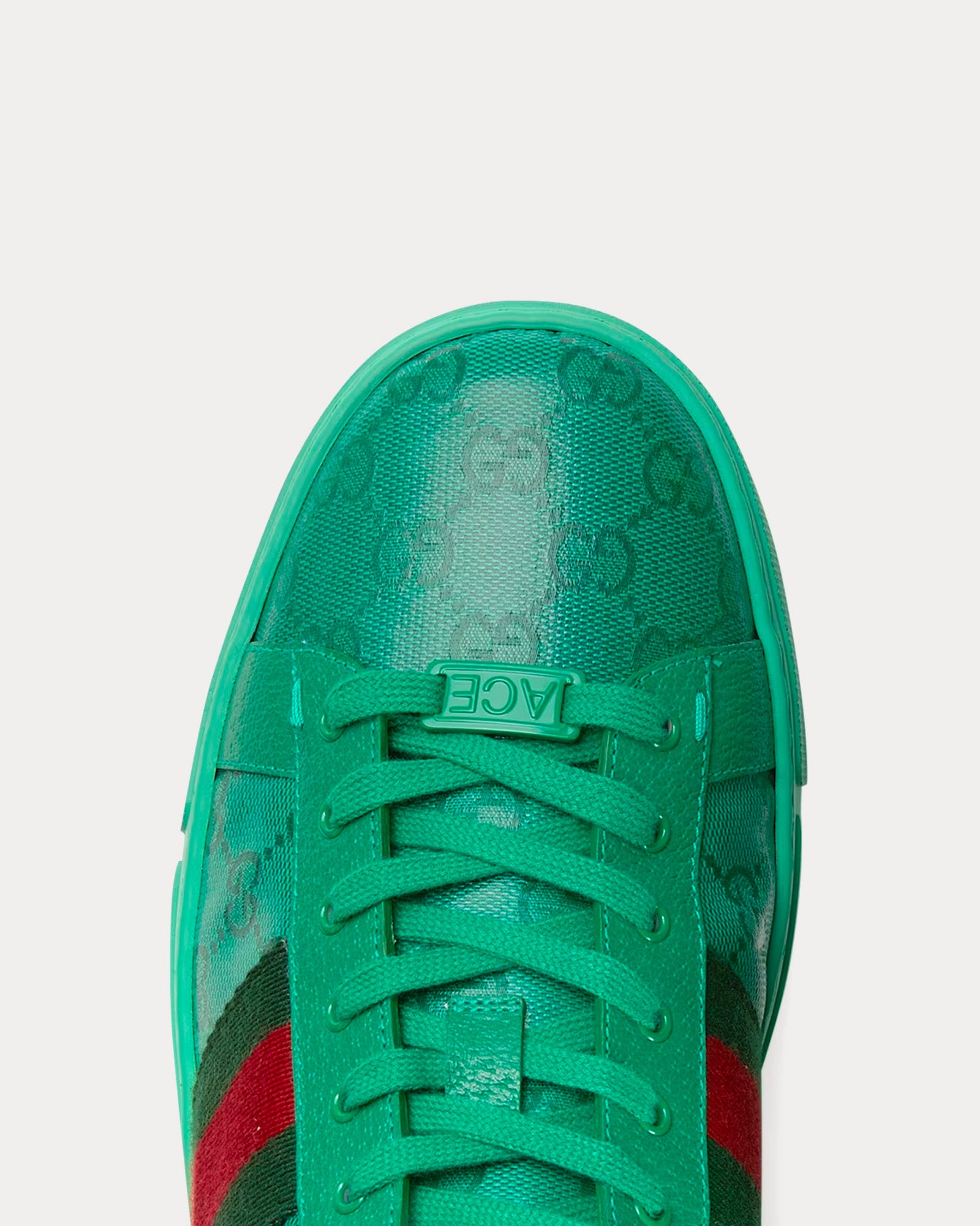 Gucci Ace GG Crystal Canvas Green Low Top Sneakers - 5