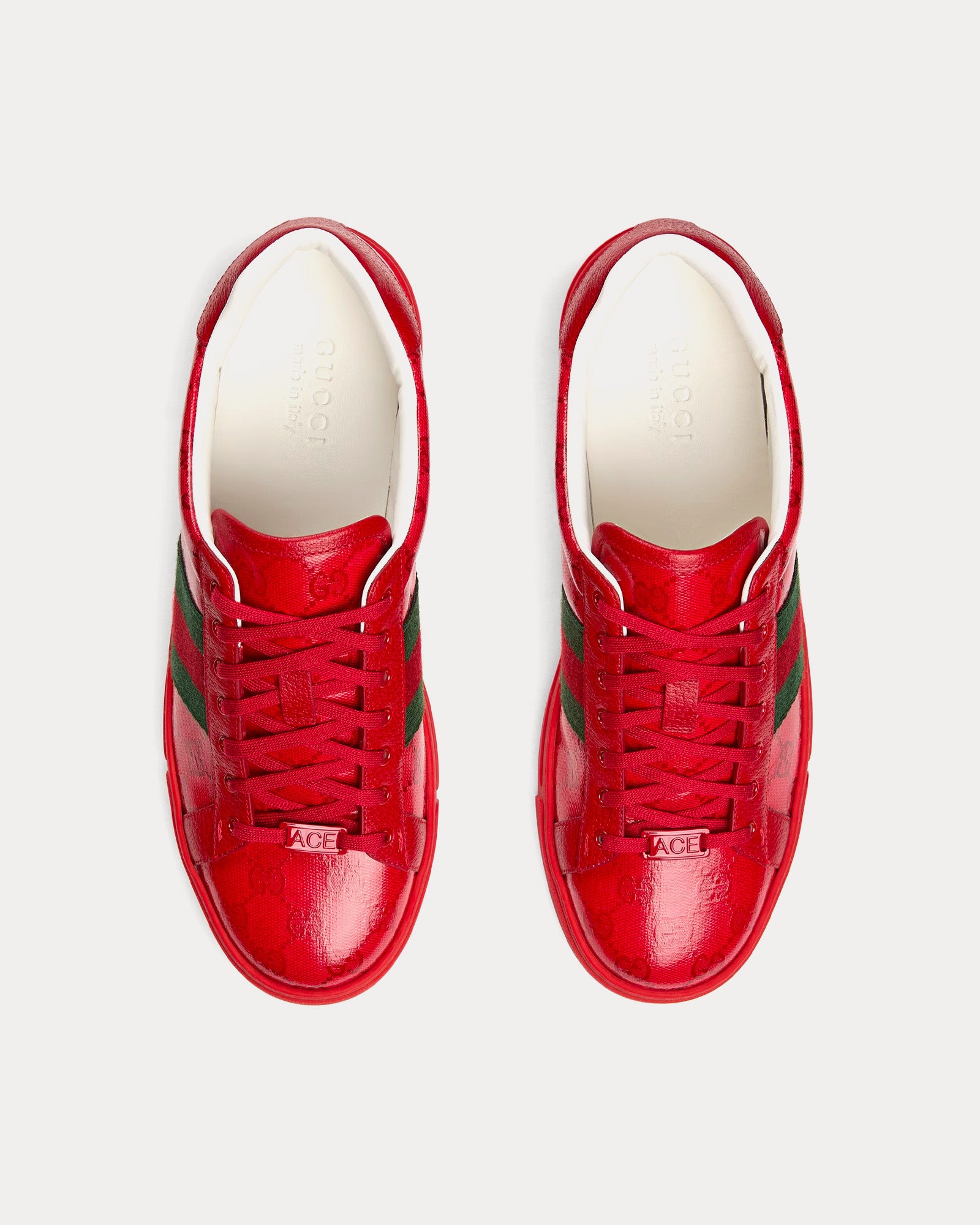 Gucci Ace GG Crystal Canvas Red Low Top Sneakers - 2