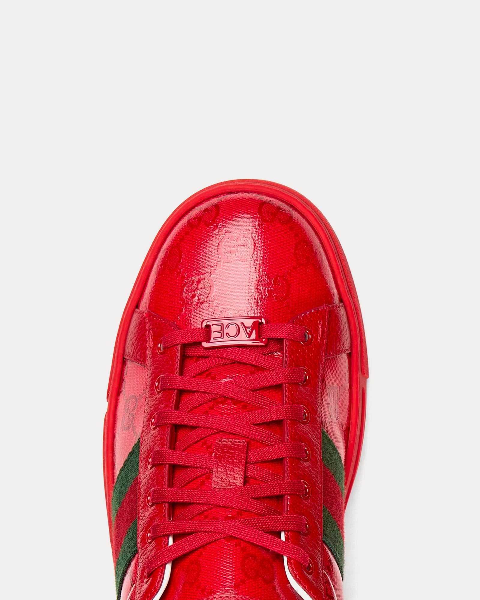 Gucci Ace GG Crystal Canvas Red Low Top Sneakers - 5