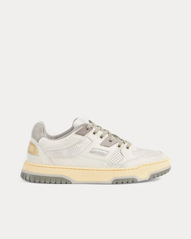 Gucci Distressed Effect Leather Off White / Grey Low Top Sneakers