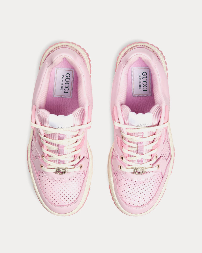 Gucci Interlocking G Leather Pink Low Top Sneakers - 2