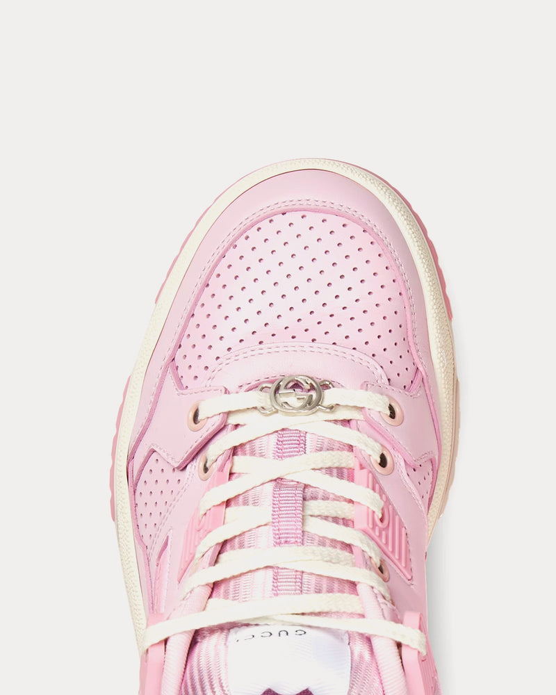 Gucci Interlocking G Leather Pink Low Top Sneakers - 4