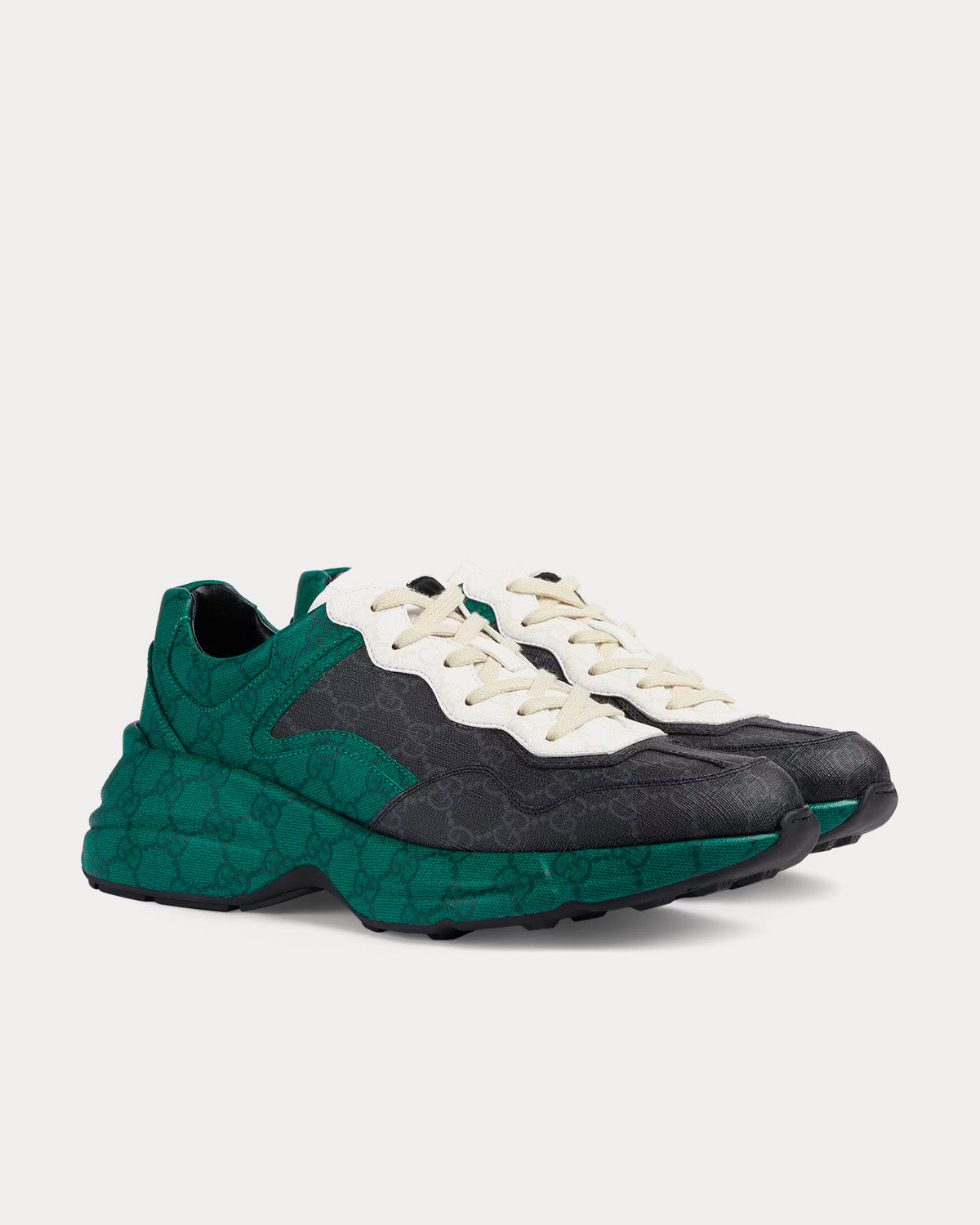 Gucci Rhyton GG Supreme Green / Black Low Top Sneakers - 3