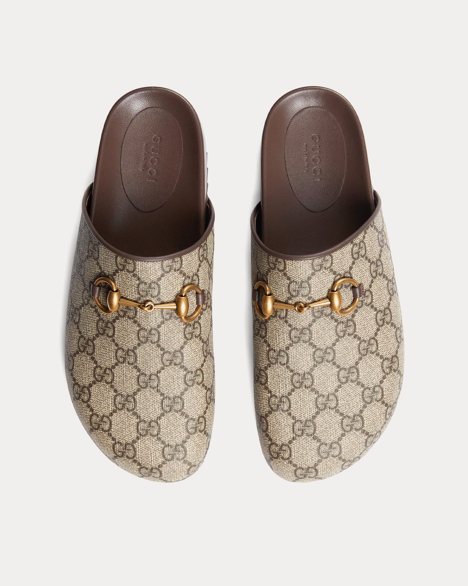 Gucci GG Supreme Horsebit Beige / Ebony Slippers - 2