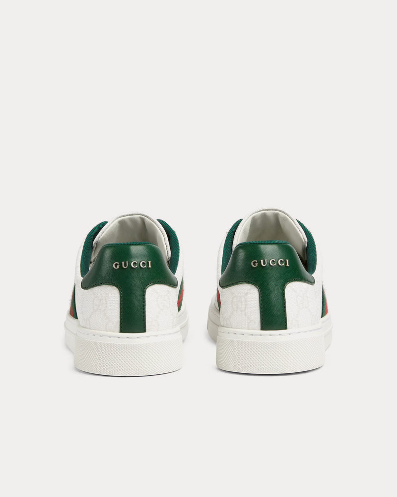 Gucci Ace with Web GG Canvas White Low Top Sneakers - 4