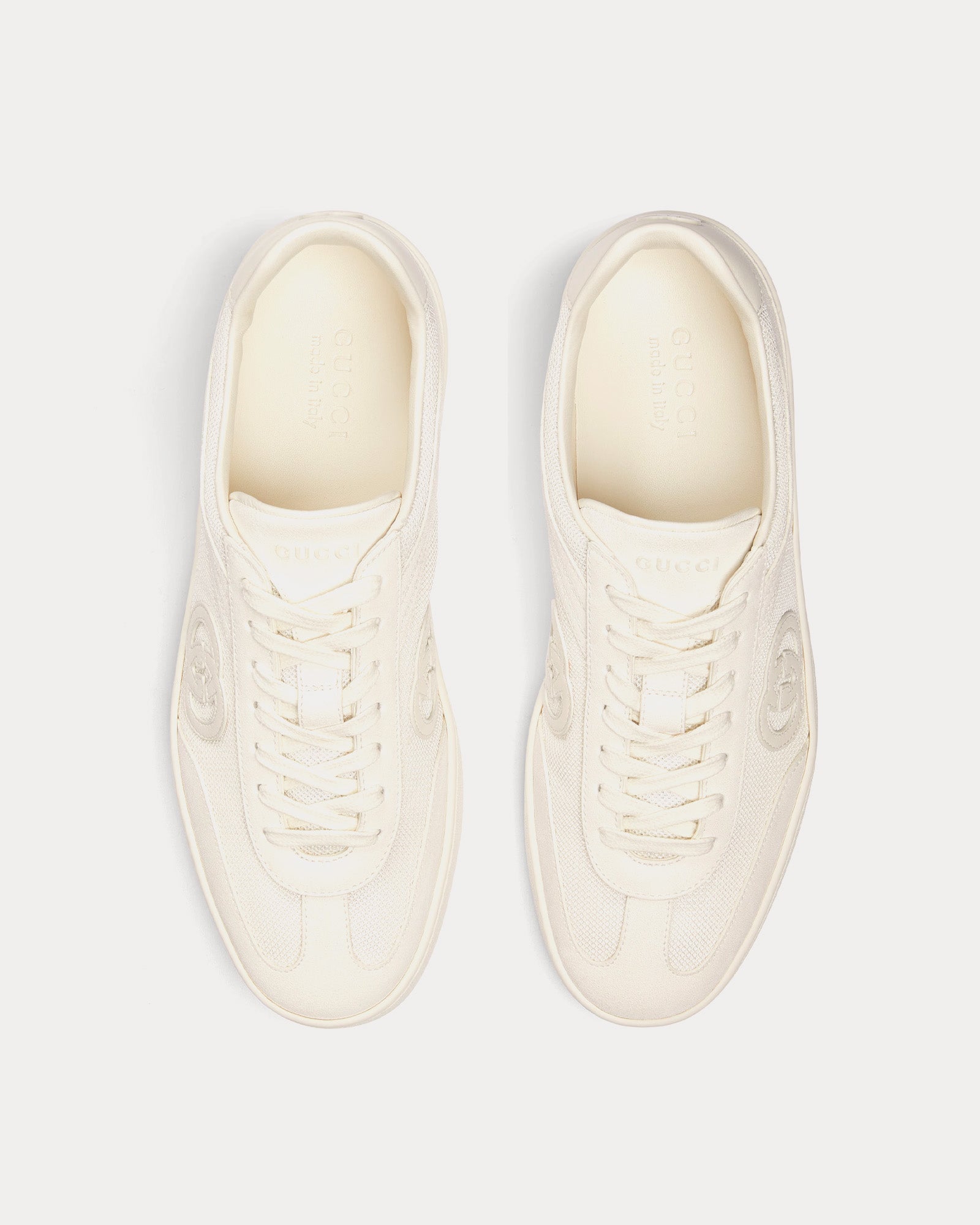 Gucci Interlocking G Suede White Low Top Sneakers - 2