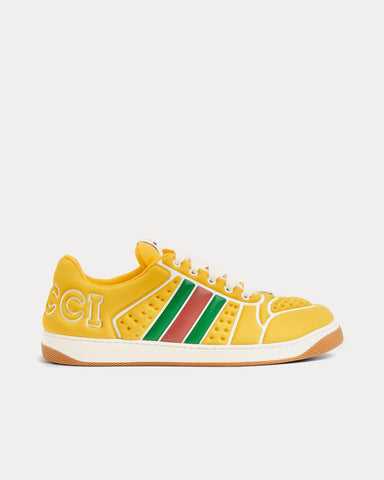 Gucci Screener with Web Neoprene Yellow Low Top Sneakers