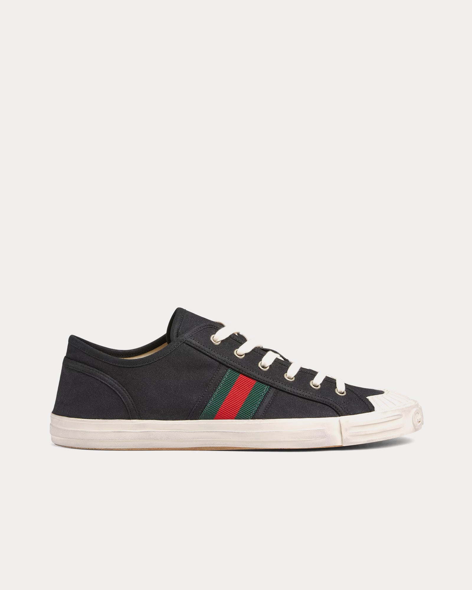 Gucci Sneaker with Web Cotton Black Low Top Sneakers - 1