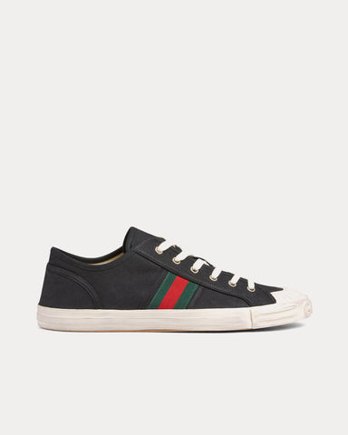 Gucci Sneaker with Web Cotton Black Low Top Sneakers