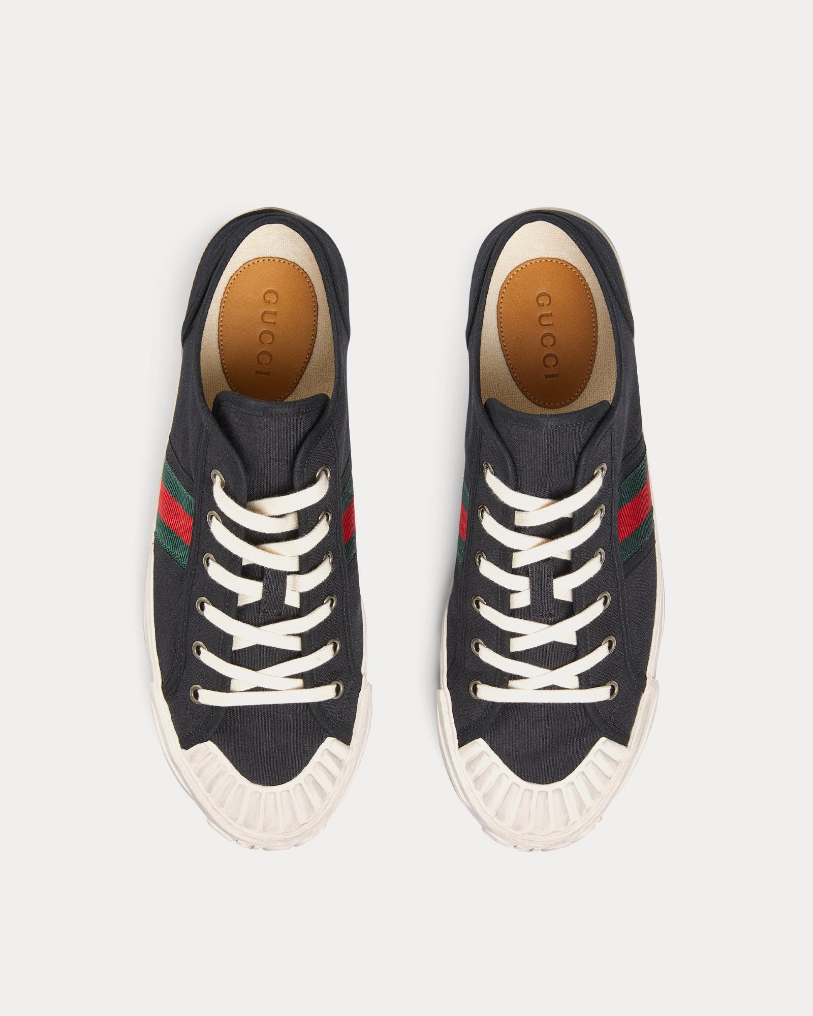 Gucci Sneaker with Web Cotton Black Low Top Sneakers - 2