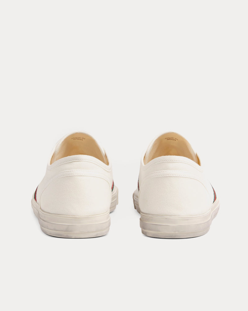 Gucci Sneaker with Web Cotton White Low Top Sneakers - 3