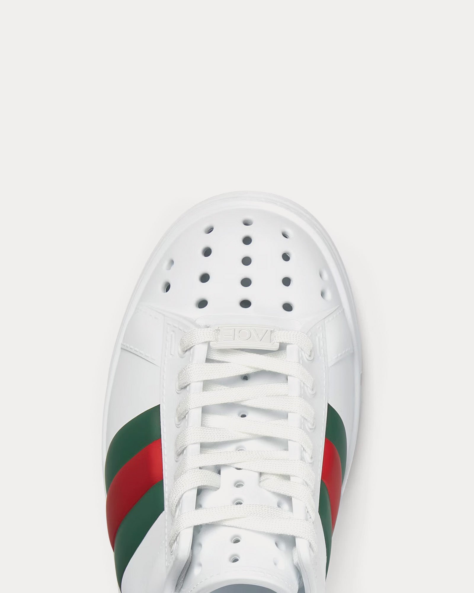 Gucci Ace with Web Rubber White Mules - 4